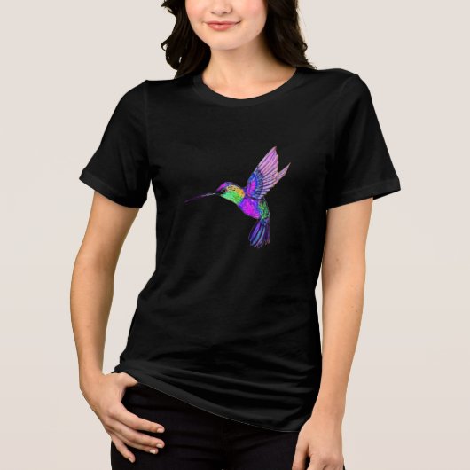 Schöne Hummingbird Fliegen Tri-Blend Shirt (Vorderseite)