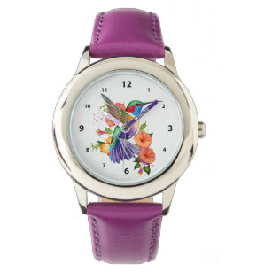 Schöne Hummingbird und Blume Armbanduhr