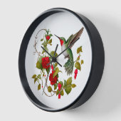Schöne Hummingbird und Rote Rosen Uhr (Winkel)