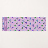 Schöne Hummingbirds auf Violet Yogamatte (Vorderseite (Horizontal))