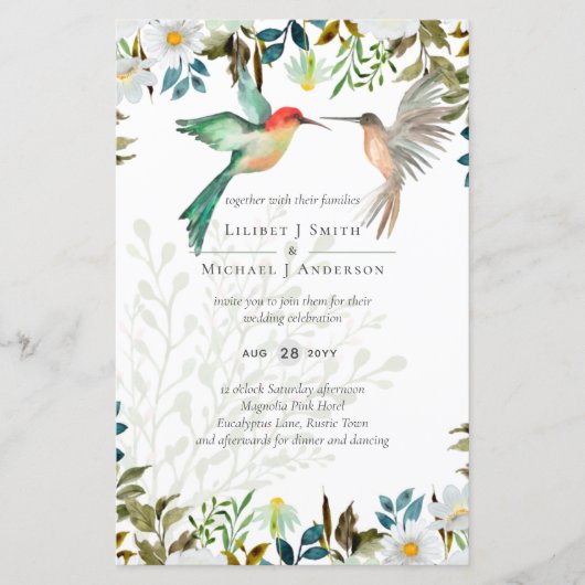 Schöne HUMMINGBIRDS Couple Wedding (Vorderseite)