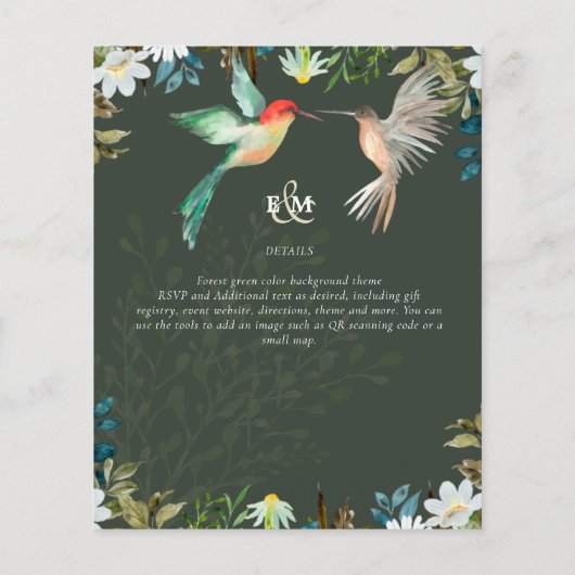 Schöne HUMMINGBIRDS Couple Wedding (Rückseite)