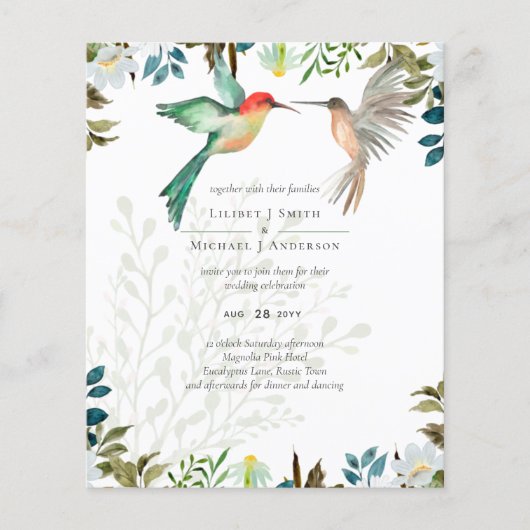 Schöne HUMMINGBIRDS Couple Wedding (Vorderseite)