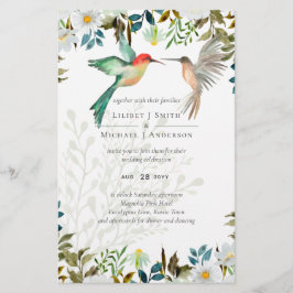 Schöne HUMMINGBIRDS Couple Wedding Flyer