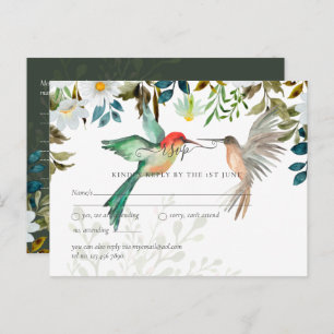 Schöne HUMMINGBIRDS Couple Wedding Postkarte