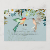 Schöne HUMMINGBIRDS Couple Wedding Postkarte (Rückseite)