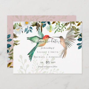 Schöne HUMMINGBIRDS Couple Wedding Postkarte