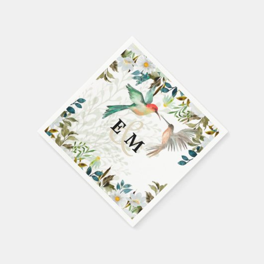 Schöne HUMMINGBIRDS Couple Wedding Serviette (Ecke)