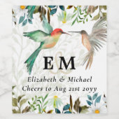 Schöne HUMMINGBIRDS Couple Wedding Weinetikett (Einzelnes Label)
