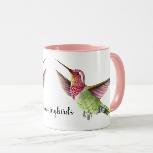 schöne Hummingvögel fliegen Tasse (VorderseiteRechts)