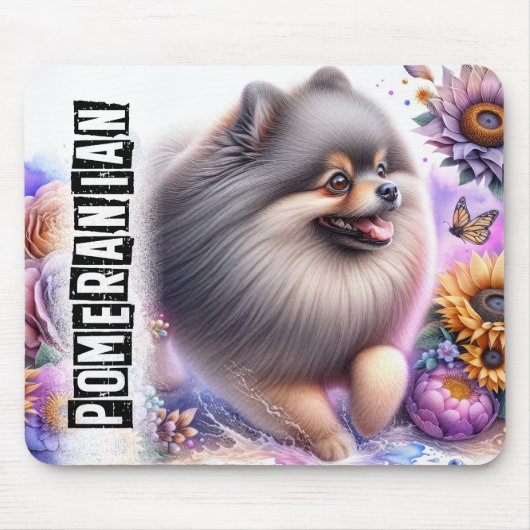 Schöne Hunde/Spitz Hund Mousepad (Vorne)