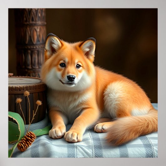Schöne Hundehalterung bequem innen Poster (Vorne)