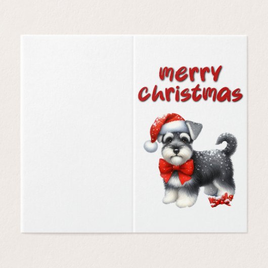 Schöne Hundeweihnachtskarte (Außenseite Aufgefaltet)