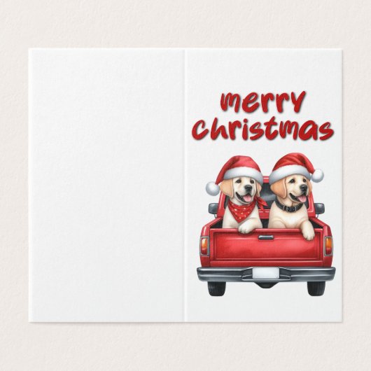 Schöne Hundeweihnachtskarte (Außenseite Aufgefaltet)