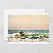 Schöne Huntington Beach Surfer Riding Waves Postkarte (Vorne/Hinten)