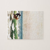Schöne Huntington Beach Surfer Riding Waves Puzzle (Horizontal)
