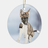 Schöne Husky Welpe Keramik Ornament (Links)