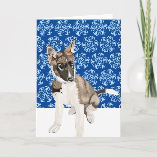 Schöne Husky Welppy Blank Weihnachten Karte (Vorderseite)