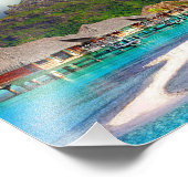 Schöne Hütten am Wasser in Bora Bora Fotodruck (Ecke)