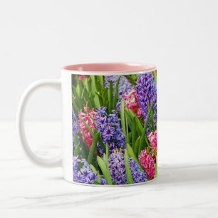 Schöne Hyazinthen-Blumen-Kaffee-Tasse Zweifarbige Tasse