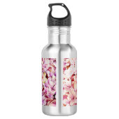 Schöne Hydrangea-Blume Edelstahlflasche (Rückseite)