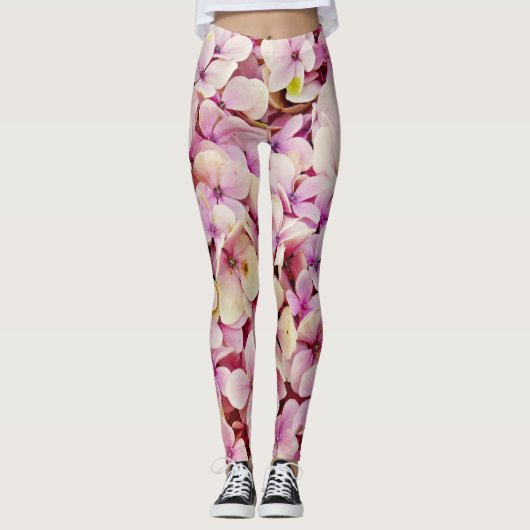 Schöne Hydrangea-Blume Leggings (Vorderseite)
