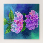 Schöne Hydrangea-Blume - Malerei Art Puzzle (Horizontal)