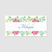 Schöne Hydrangea-Blume Namensschild (Vorderseite)