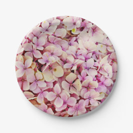 Schöne Hydrangea-Blume Pappteller
