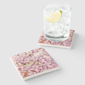 Schöne Hydrangea-Blume Steinuntersetzer (Seitenansicht)