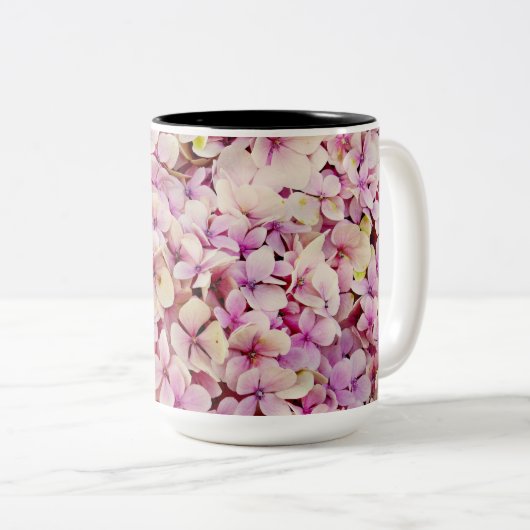 Schöne Hydrangea-Blume Zweifarbige Tasse (VorderseiteRechts)