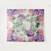 Schöne Hydrangeas & Eukalyptus Foto Hintergrund Wandteppich (Vorderseite (Horizontal))