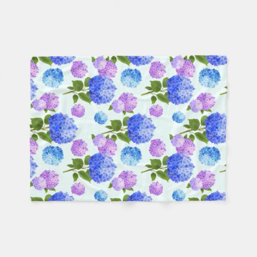 Schöne Hydrangeas Fleecedecke (Vorderseite (Horizontal))