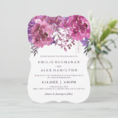 Schöne Hydrangeas und Botanicals Einladung (Stehend Vorderseite)