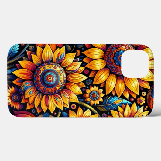Schöne, hyperrealistische Sonnenblumen Kunst Case-Mate iPhone Hülle (Rückseite (Horizontal))