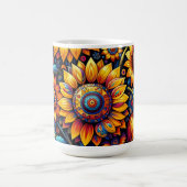Schöne, hyperrealistische Sonnenblumen Kunst Kaffeetasse (Mittel)