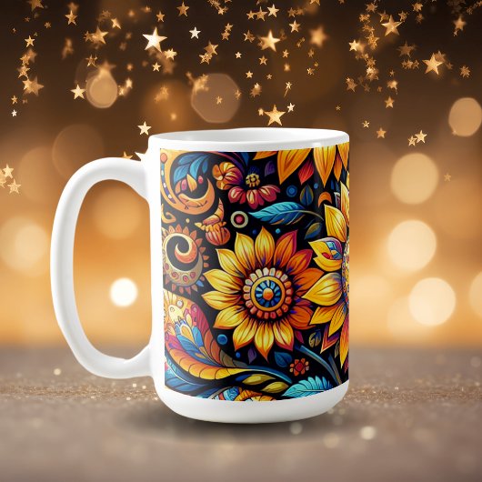 Schöne, hyperrealistische Sonnenblumen Kunst Kaffeetasse