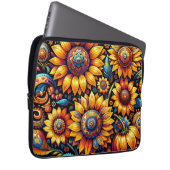 Schöne, hyperrealistische Sonnenblumen Kunst Laptopschutzhülle (Vorne Rechts)