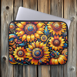 Schöne, hyperrealistische Sonnenblumen Kunst Laptopschutzhülle