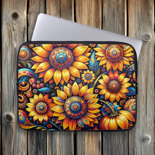 Schöne, hyperrealistische Sonnenblumen Kunst Laptopschutzhülle