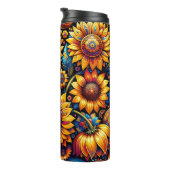 Schöne, hyperrealistische Sonnenblumen Kunst Thermosbecher (Nach rechts gedreht)