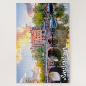 Schöne iconische Stadt Amsterdam, Niederlande Puzzle (Vertikal)