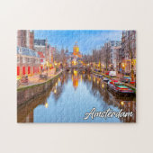 Schöne iconische Stadt Amsterdam, Niederlande Puzzle (Horizontal)