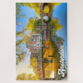 Schöne iconische Stadt Amsterdam, Niederlande Puzzle (Vertikal)