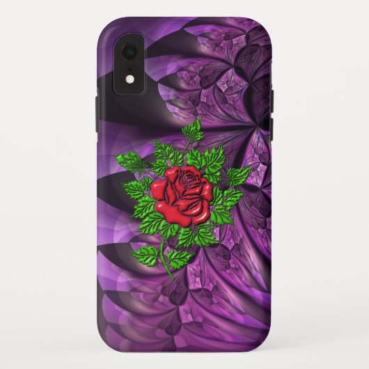 Schöne ikonische Rote Rose Case-Mate iPhone Hülle (Rückseite)