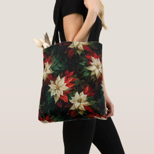 Schöne Illustration von White and Red Poinsettias Tasche