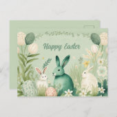 Schöne Illustration zu Ostern Postkarte (Vorne/Hinten)