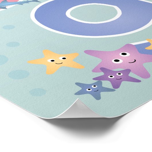 Schöne Illustrationen von Meerestieren 10 Poster (Ecke)