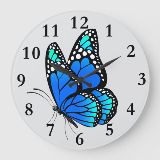 Schöne illustrierte Butterfly Große Wanduhr (Vorderseite)