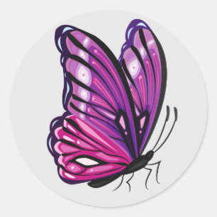 Schöne illustrierte Butterfly Runder Aufkleber